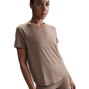 Women's Nike Dri-FIT One Classic T-Shirt XSmall Mink Brown/Black