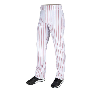Men's Champro Triple Crown 2.0 Open Bottom with Pinstripes Baseball Pants XSmall White/Scarlet Regular