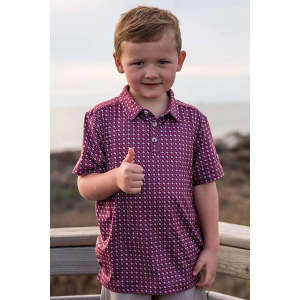 Boys' Burlebo Polo Toddler 3T Maroon Grey Heather