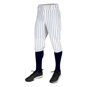 Men's Champro Triple Crown 2.0 Knickers with Pinstripes Baseball Pants XSmall White/Navy Regular