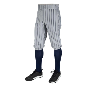 Men's Champro Triple Crown 2.0 Knickers with Pinstripes Baseball Pants XSmall Gray/Navy Regular