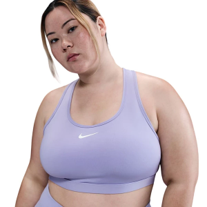 Women's Nike Swoosh Medium Support Sports Bra 2X Lilac Ice/White
