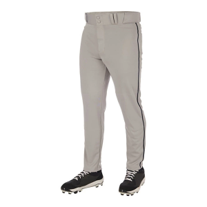Men's Champro Triple Crown 2.0 Tapered Bottom w/ Braid Baseball Pants Medium Grey/Black