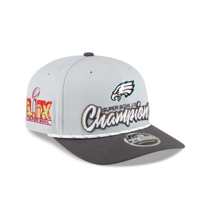 Kids' Philadelphia Eagles New Era Super Bowl LIX Champions 9Seventy Adjustable Hat One Size Grey