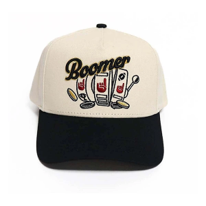 Men's Double Team Lucky Boomer Golf Snapback Hat One Size Cream