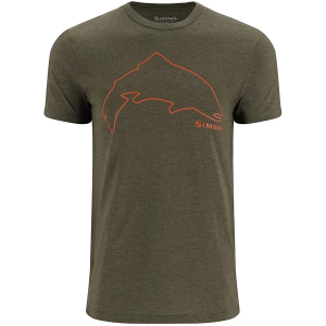 Men's Simms Trout Outline T-Shirt Small Loden Heather