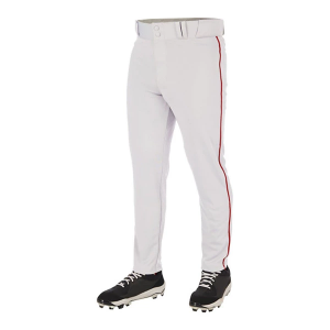 Boys' Champro Triple Crown 2.0 Tapered Bottom w/ Braid Baseball Pants Youth XLarge White/Scarlet
