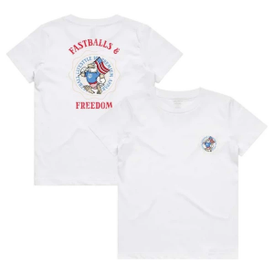 Boys' Baseball Lifestyle Fastballs & Freedom T-Shirt Youth Small White
