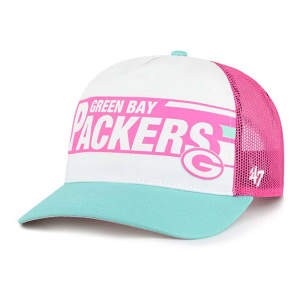 Girls' Green Bay Packers 47 Brand Stack Line Snapback Hat Magenta