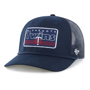 Kids' Minnesota Twins 47 Brand Mainline Trucker Snapback Hat Navy