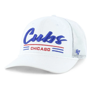 Kids' Chicago Cubs 47 Brand Garner Trucker Snapback Hat White