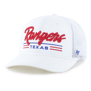 Kids' Texas Rangers 47 Brand Garner Trucker Snapback Hat White