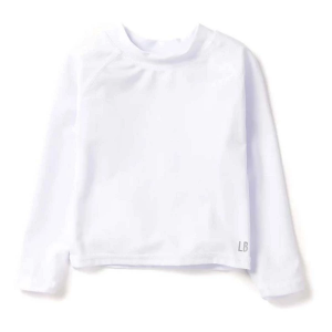 Little Bipsy Classic Swim Rashguard Toddler 3/4T White