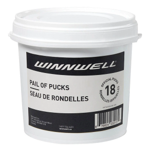 Winnwell Pail of 18 Hockey Pucks