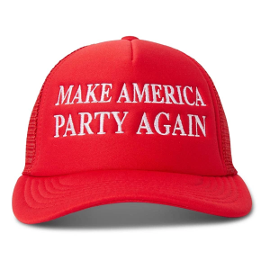 Men's Party Pants Party Again Snapback Hat One Size Red