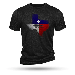 Men's Nine Line Men's Enlisted 9 Texas Come and Take It Tri-Blend T-Shirt 3XLarge Charcoal