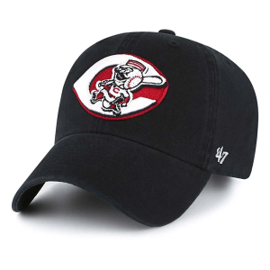 Kids' Cincinnati Reds 47 Brand Clean Up Adjustable Hat Black