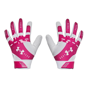 Under Armour Youth Softball Batting Gloves Medium White/Pink