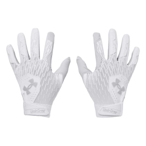 Under Armour Boys' Clean Up Baseball Batting Gloves White/Grey Small