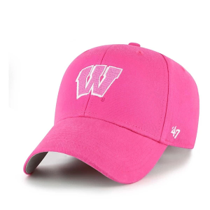 Wisconsin Badgers 47 Brand Girls' Basic MVP Kids' Adjustable Hat Pink