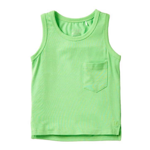 Little Bipsy Neon Bamboo Pocket Crew Neck Tank Top Toddler 4/5T Green