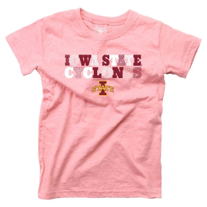 Iowa State Cyclones Wes and Willy Girls' Pink Basic Logo Kids' T-Shirt 6 Pink
