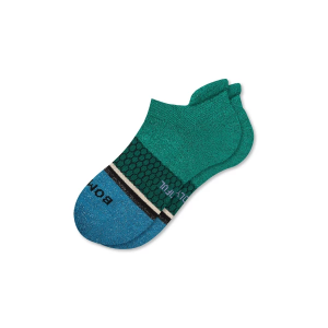 Women's Bombas Wicked Sparkly Marl Colorblock Ankle Socks Medium Bright Pine Singles