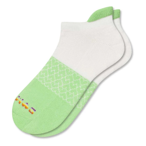 Women's Bombas Pride Solid Heart Arch Colorblock Ankle Socks Small Green Singles
