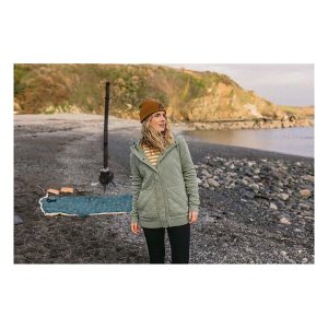 Women's Passenger Clothing Clementine Recycled Quilted Popper Up Hoodie Small Pistachio