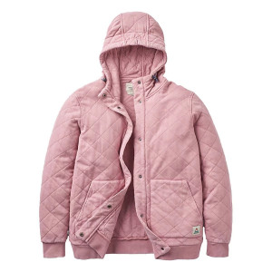 Women's Passenger Clothing Clementine Recycled Quilted Popper Up Hoodie 2XLarge Pink Haze