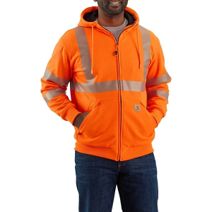 Men's Carhartt High Visibility Rain Defender Loose Fit Midweight Thermal Lined Full Zip 3XLarge Tall Brite Orange