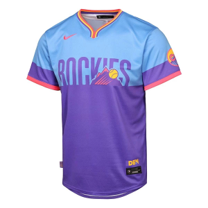 Kids' Colorado Rockies Nike 2025 City Connect Jersey Small Cobalt