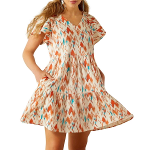 Women's Ariat Deliah Midi Dress Small Painted Watercolor