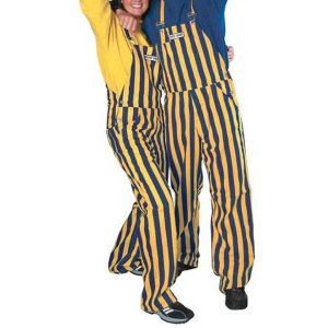 Game Bibs Navy Blue & Maize Striped Overall Bibs