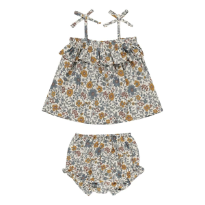 Girls' Rylee + Cru Gardenia Ruffle Set Baby 3/6 mo. Natural