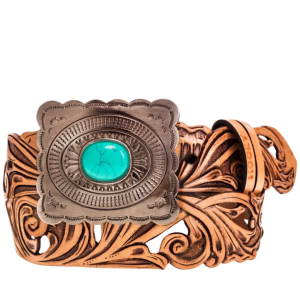 Women's Hooey Rogue Filigree Cutout Belt Large Brown