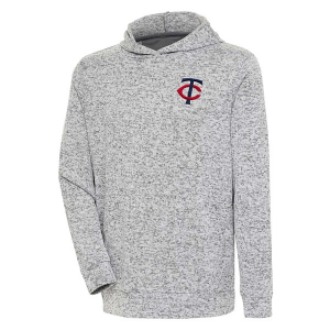 Minnesota Twins Antigua Updated Chest Logo Absolute Hoodie XLarge Light Grey Heather