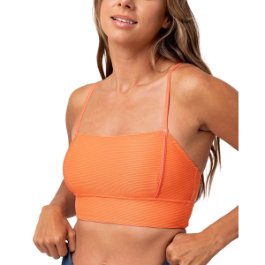 Women's Nani Textured Surf Crop Swim Bikini Top Sporty Medium Zena