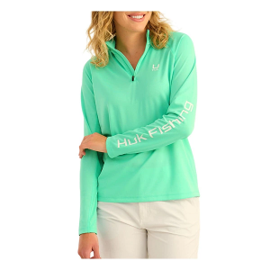 Women's Huk Icon Long Sleeve 1/4 Zip XSmall Bermuda