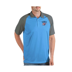 Oklahoma City Thunder Nova Antigua Polo Large Columbia Blue/Steel