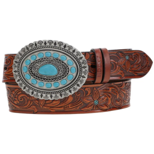 Women's Hooey Medina Classic Belt Small Brown Turquoise
