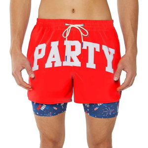 Men's Party Pants Party Boy Merca Game Changer Swim Trunks XLarge Red/White/Blue