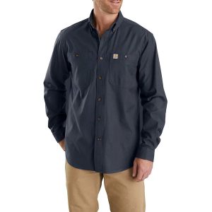 Men's Carhartt Rugged Flex Rigby Long Sleeve Button Up Shirt Large Tall Navy