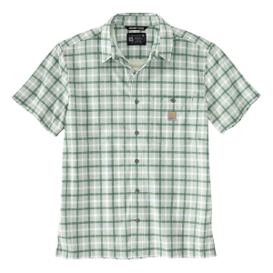 Men's Carhartt Force Sun Defender Relaxed Fit Lightweight Plaid Button Up Shirt XLarge Loden Frost