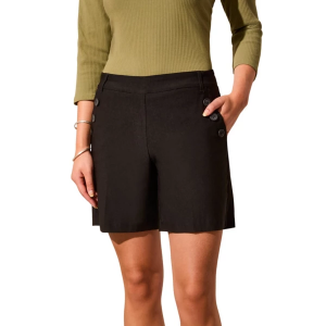 Women's Tribal Flatten It Pull On Button Accent Chino Shorts 4 Black