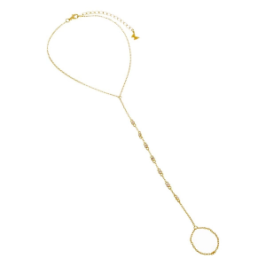 Adina Eden Women's CZ Multi Embedded Bezel Hand Chain Bracelet
