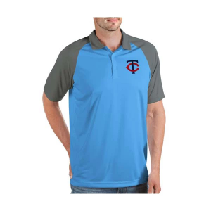 Minnesota Twins Updated Logo Nova Polo Large Columbia Blue/Steel