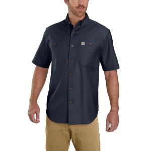 Men's Carhartt Rugged Flex Rigby Button Up Shirt 2XLarge Tall Navy