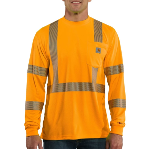 Men's Carhartt High Visibility Force Class 3 Long Sleeve T-Shirt 3XLarge Tall Brite Orange