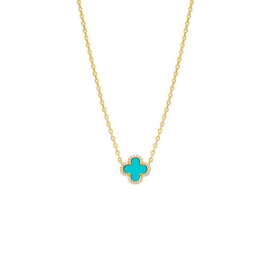 Adina Eden Women's Pave Outlined Four Leaf Clover Necklace